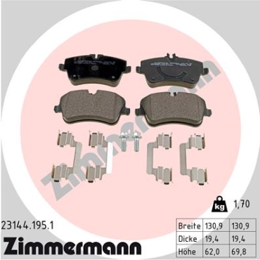 Zimmermann Brake pads for MERCEDES-BENZ CLC-KLASSE (CL203) front