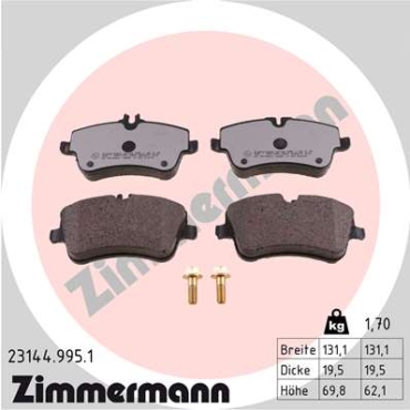 Zimmermann rd:z Brake pads for MERCEDES-BENZ C-KLASSE Sportcoupe (CL203) front