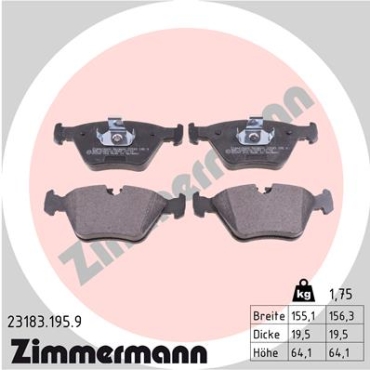 Zimmermann Bremsbeläge for BMW X3 (E83) front