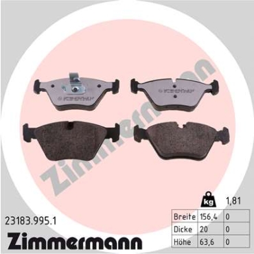 Zimmermann rd:z Brake pads for BMW 3 Cabriolet (E46) front