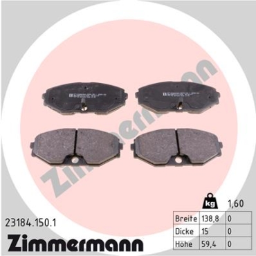Zimmermann Brake pads for NISSAN MAXIMA / MAXIMA QX V (A33) front