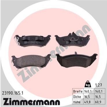 Zimmermann Brake pads for MERCEDES-BENZ M-KLASSE (W163) rear