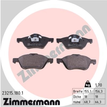 Zimmermann Bremsbeläge für RENAULT LAGUNA Coupe (DT0/1) vorne