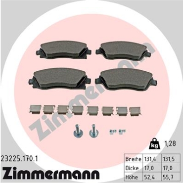 Zimmermann Brake pads for OPEL TIGRA TwinTop (X04) front