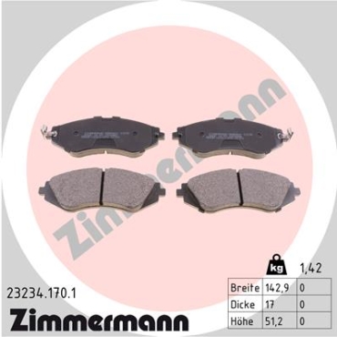 Zimmermann Brake pads for DAEWOO NUBIRA Wagon (J200) front
