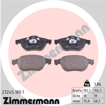 Zimmermann Brake pads for RENAULT LAGUNA II Grandtour (KG0/1_) front