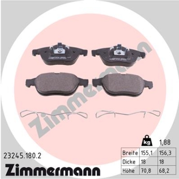 Zimmermann Brake pads for RENAULT LAGUNA II (BG0/1_) front
