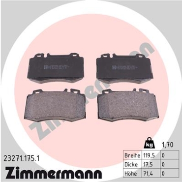 Zimmermann Brake pads for MERCEDES-BENZ M-KLASSE (W163) front