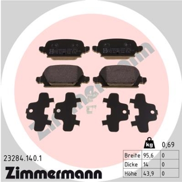 Zimmermann Brake pads for OPEL CORSA C (X01) rear