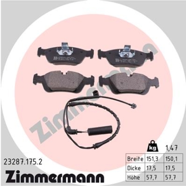 Zimmermann Bremsbeläge für BMW 3 Cabriolet (E36) vorne