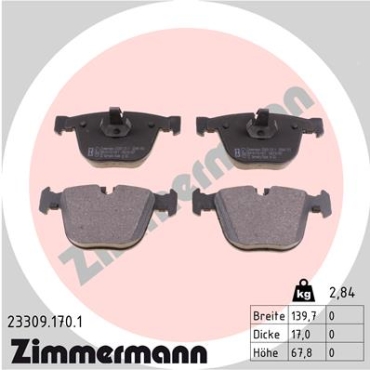 Zimmermann Brake pads for BENTLEY AZURE rear