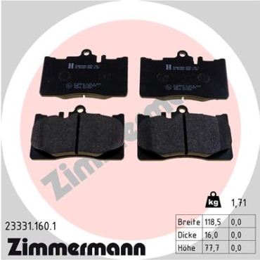 Zimmermann Brake pads for LEXUS LS (_F3_) front