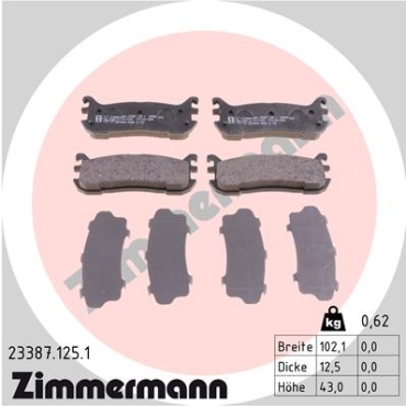 Zimmermann Brake pads for MAZDA MX-5 II (NB) rear