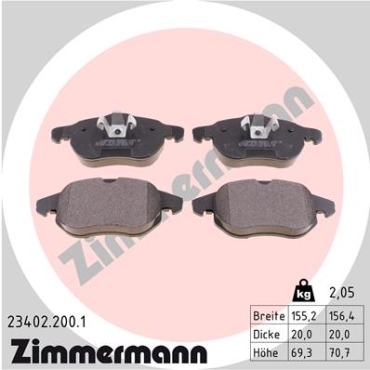 Zimmermann Brake pads for OPEL VECTRA C CC (Z02) front