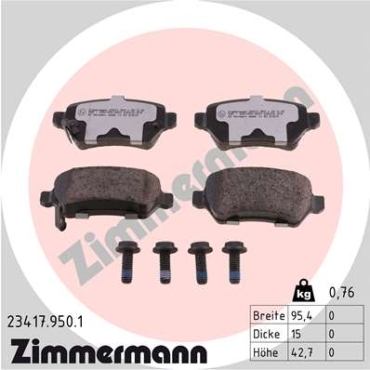 Zimmermann rd:z Brake pads for KIA PRO CEE´D (JD) rear