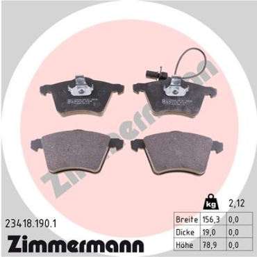 Zimmermann Brake pads for SEAT ALHAMBRA (7V8, 7V9) front
