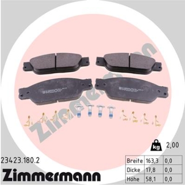 Zimmermann Bremsbeläge für JAGUAR S-TYPE (X200) vorne
