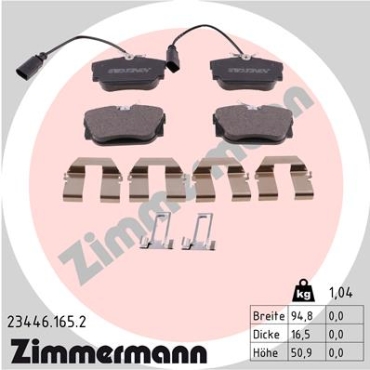 Zimmermann Bremsbeläge für VW TRANSPORTER T4 Kasten (70A, 70H, 7DA, 7DH) hinten