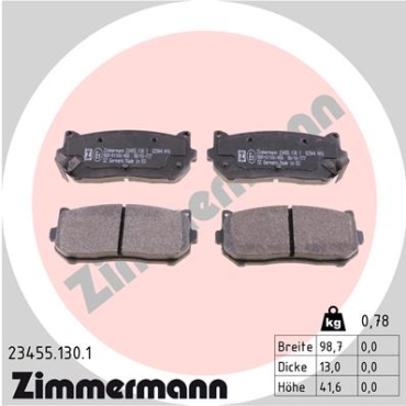 Zimmermann Brake pads for KIA SHUMA II (FB) rear