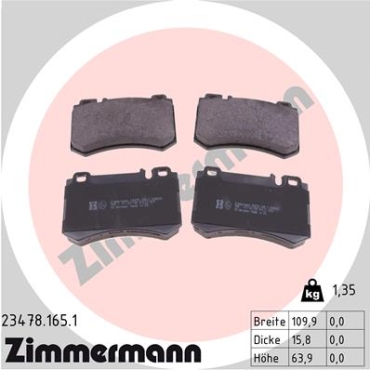 Zimmermann Brake pads for MERCEDES-BENZ SL (R230) rear