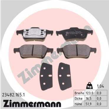 Zimmermann Brake pads for RENAULT LAGUNA II Grandtour (KG0/1_) rear