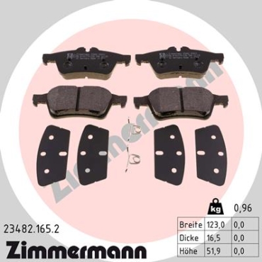 Zimmermann Brake pads for PEUGEOT 508 SW I (8E_) rear
