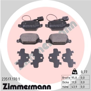 Zimmermann Brake pads for ALFA ROMEO MITO (955_) rear