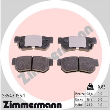 Zimmermann Brake pads for HYUNDAI XG (XG) rear