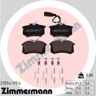 Zimmermann Brake pads for VW SHARAN (7M8, 7M9, 7M6) rear