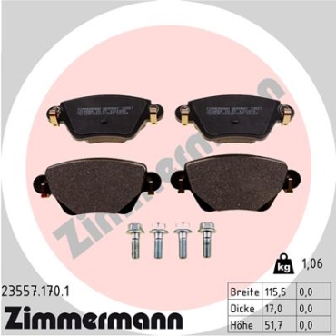 Zimmermann Brake pads for FORD MONDEO III Stufenheck (B4Y) rear