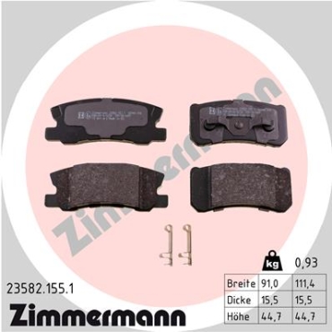 Zimmermann Brake pads for MITSUBISHI OUTLANDER II (CW_W) rear