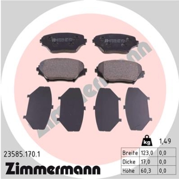 Zimmermann Brake pads for TOYOTA RAV 4 II (_A2_) front