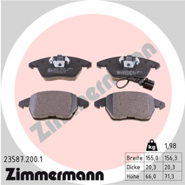 Zimmermann Brake pads for AUDI A3 (8P1) front