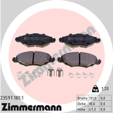 Zimmermann Bremsbeläge für PEUGEOT 206 Schrägheck (2A/C) vorne