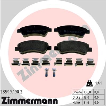 Zimmermann Bremsbeläge für PEUGEOT 206 SW (2E/K) vorne