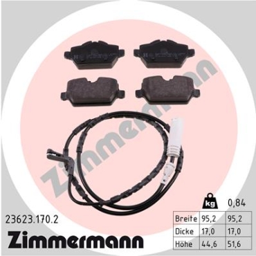 Zimmermann Bremsbeläge für MINI MINI COUNTRYMAN (R60) hinten