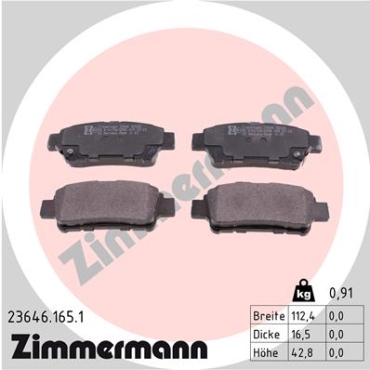 Zimmermann Brake pads for TOYOTA AVENSIS VERSO (_M2_) rear