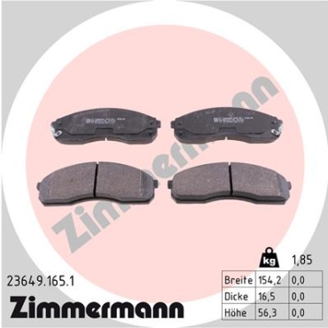 Zimmermann Brake pads for KIA CARNIVAL II (GQ) front