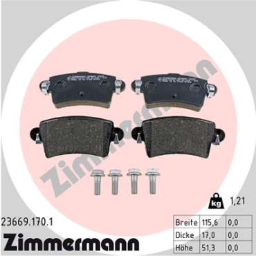 Zimmermann Brake pads for RENAULT MASTER II Pritsche/Fahrgestell (ED/HD/UD) rear