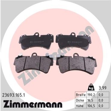 Zimmermann Brake pads for VW TOUAREG (7LA, 7L6, 7L7) front