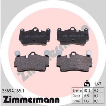 Zimmermann Brake pads for AUDI Q7 (4LB) rear