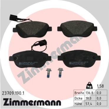 Zimmermann Brake pads for FIAT PUNTO EVO (199_) front