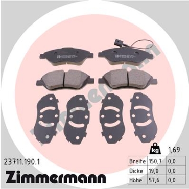 Zimmermann Brake pads for FIAT STILO Multi Wagon (192_) front