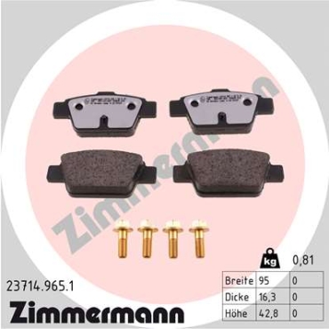 Zimmermann rd:z Brake pads for FIAT MULTIPLA (186_) rear