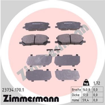 Zimmermann Brake pads for LEXUS RX (_U3_) front
