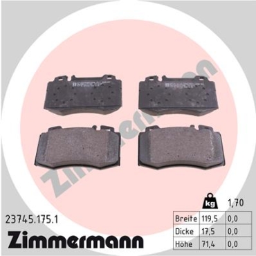 Zimmermann Brake pads for MERCEDES-BENZ C-KLASSE T-Model (S203) front