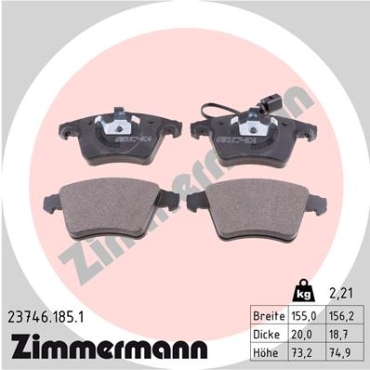 Zimmermann Brake pads for VW MULTIVAN T5 (7HM, 7HN, 7HF, 7EF, 7EM, 7EN) front