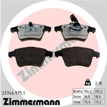 Zimmermann rd:z Brake pads for VW MULTIVAN T5 (7HM, 7HN, 7HF, 7EF, 7EM, 7EN) front
