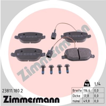 Zimmermann Brake pads for ALFA ROMEO GIULIETTA (940_) rear