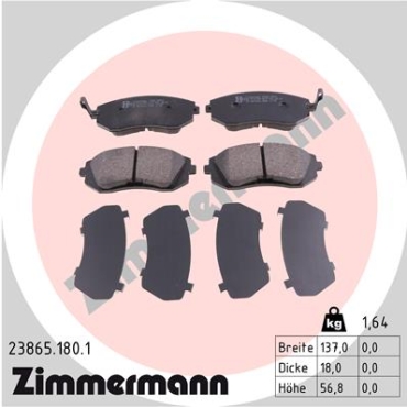 Zimmermann Brake pads for SUBARU FORESTER (SG_) front